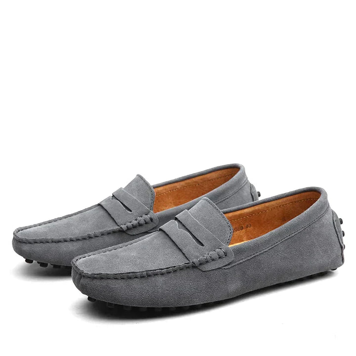 Suede loafers in Italian style