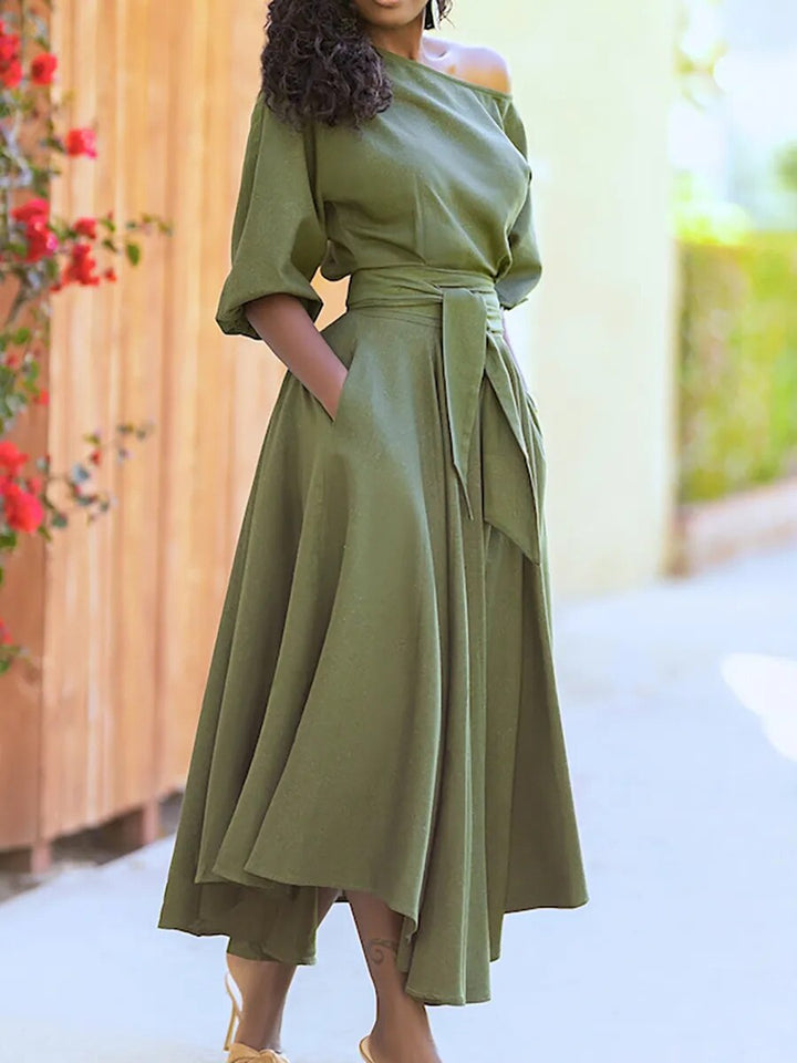 Mune | Dress with Lacing and Lantern Sleeves