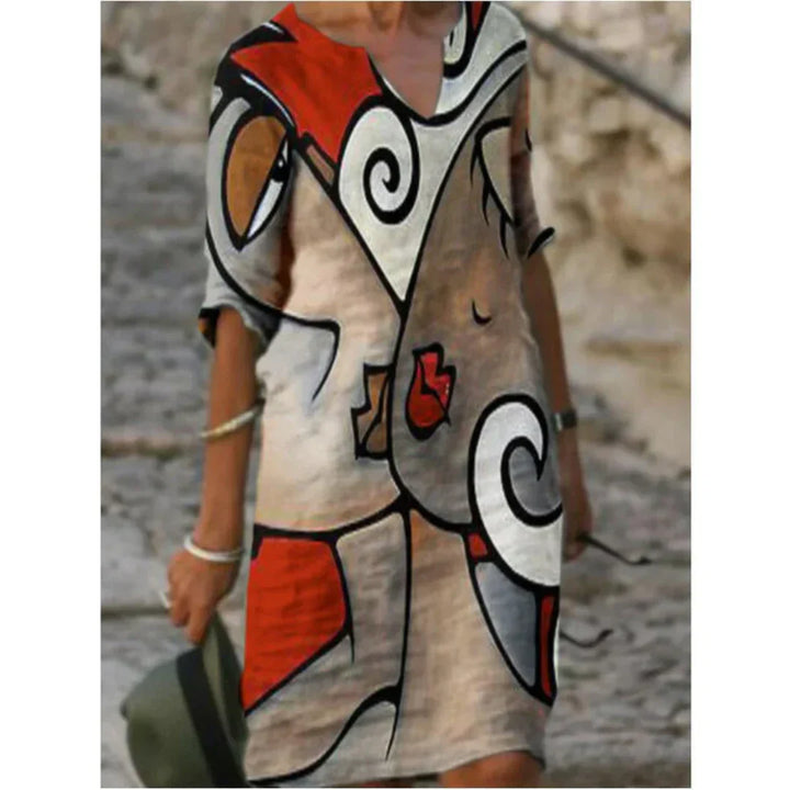 Women’s Floral V-Neck Midi Dress