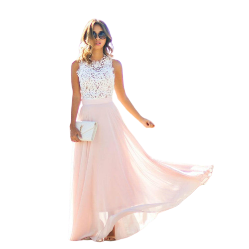 Mune Fashion | Maxi Lace Dress in Bridal Style Acorina