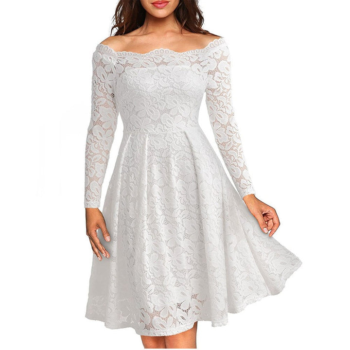 Mune | Lace Dress with Slit At The Neckline and Sleeves