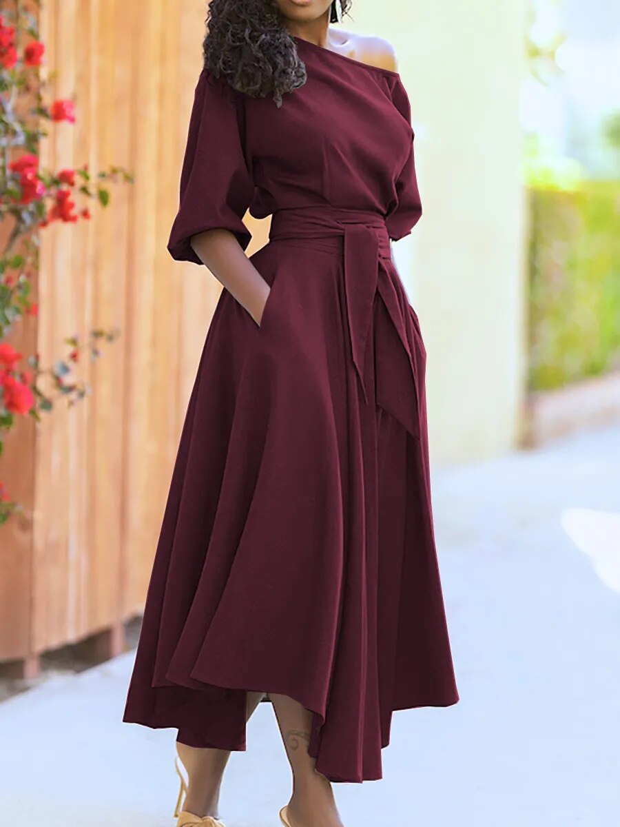 Mune | Dress with Lacing and Lantern Sleeves