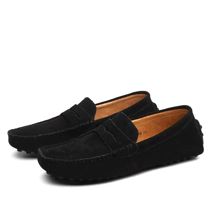 Suede loafers in Italian style