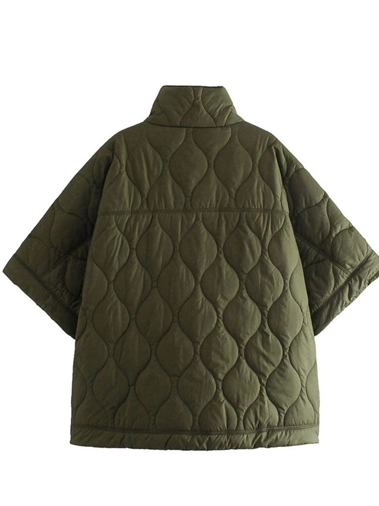 Mune | Women's Padded Winter Jacket with Short Sleeves and High Collar