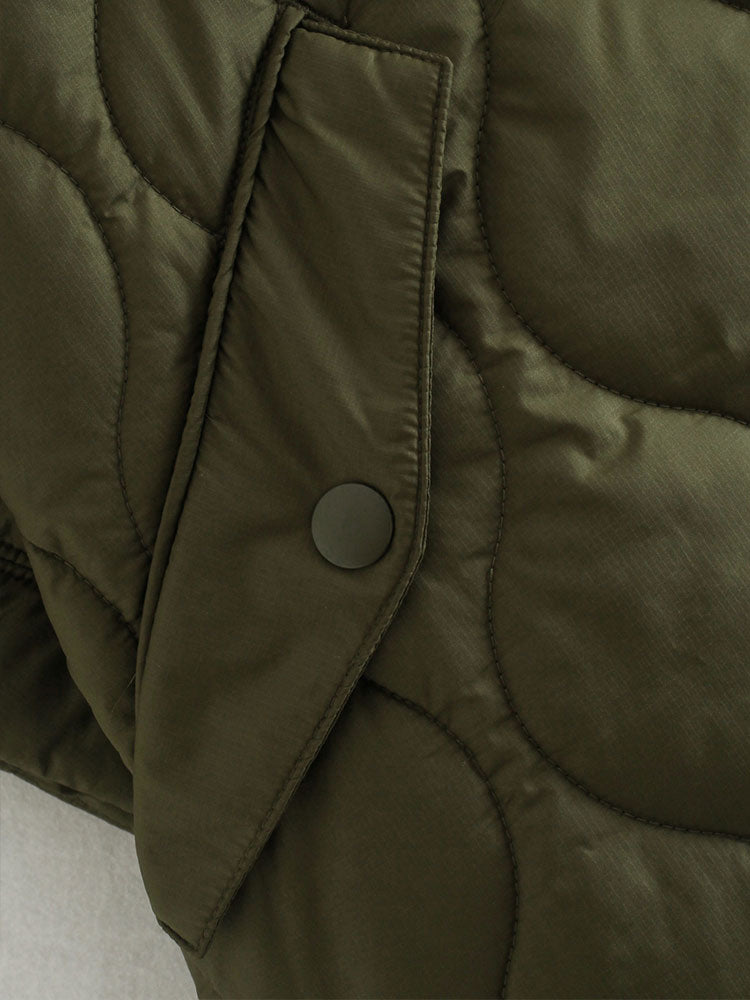 Mune | Women's Padded Winter Jacket with Short Sleeves and High Collar