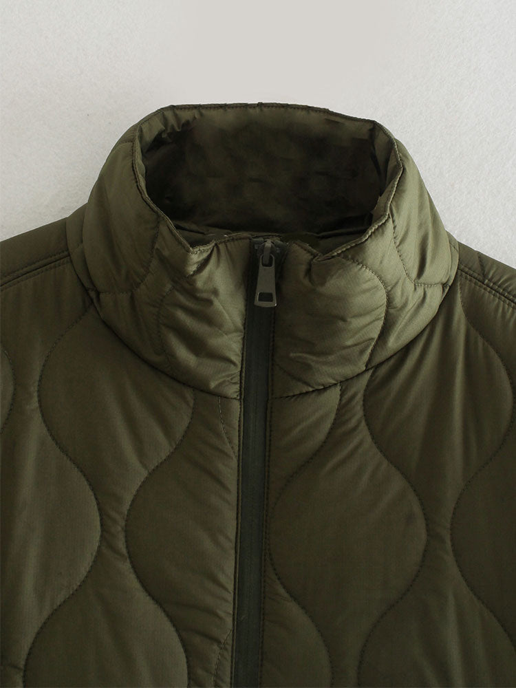 Mune | Women's Padded Winter Jacket with Short Sleeves and High Collar