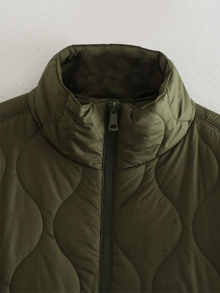 Mune | Women's Padded Winter Jacket with Short Sleeves and High Collar