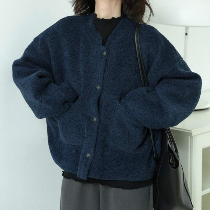Mune | Casual Long Sleeve Pockets Blue Jacket