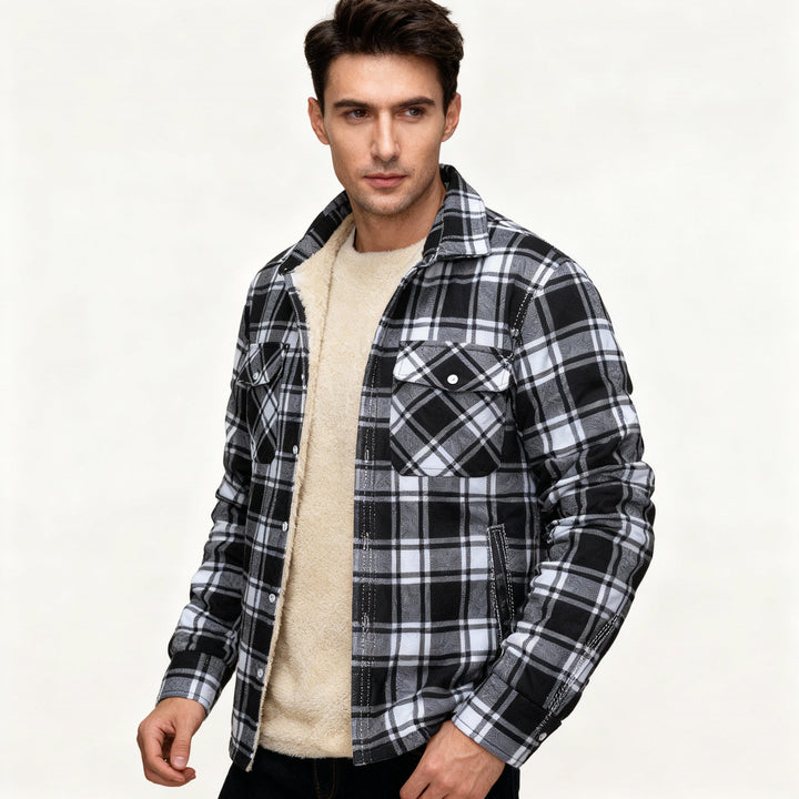 Mune | Fleece-Lined Checked Jacket – Warm & Stylish