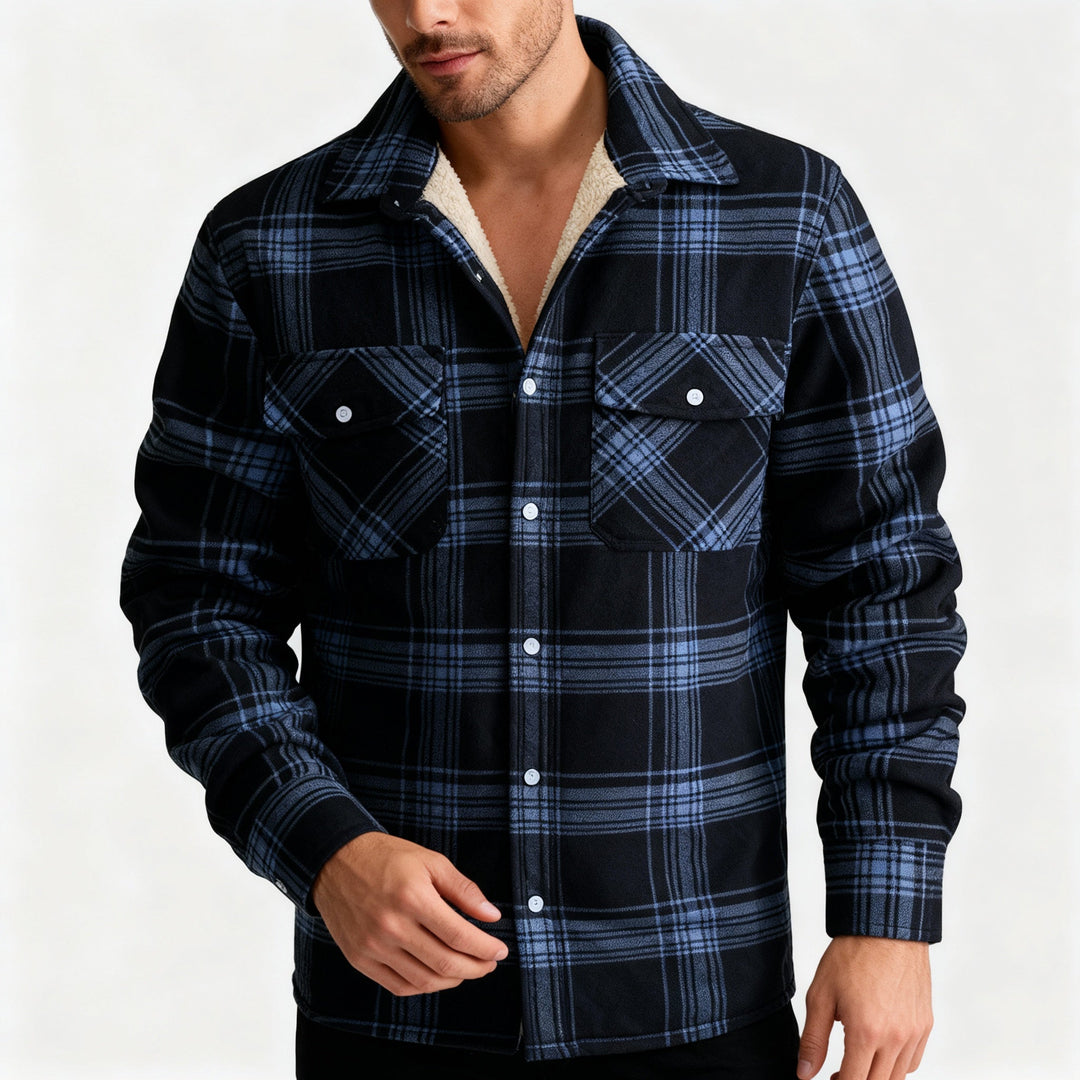 Mune | Fleece-Lined Checked Jacket – Warm & Stylish