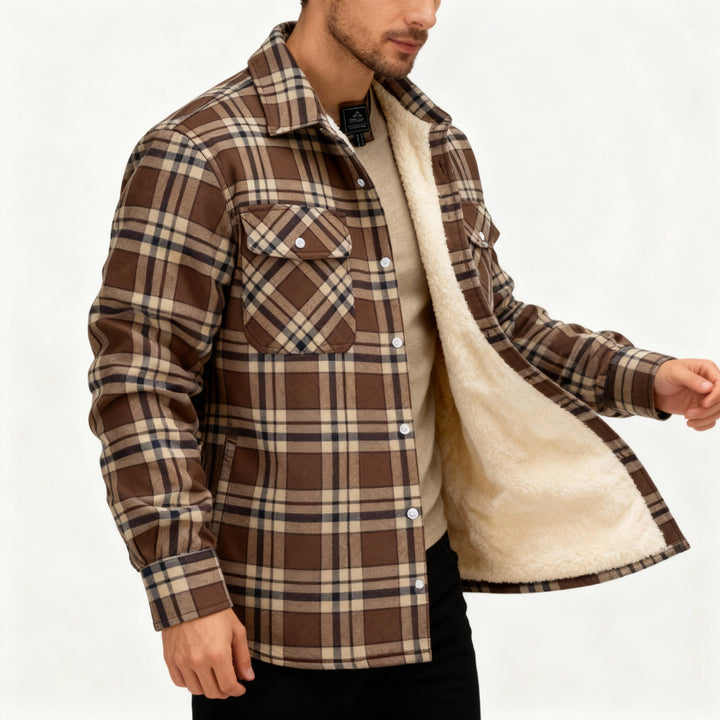 Mune | Fleece-Lined Checked Jacket – Warm & Stylish