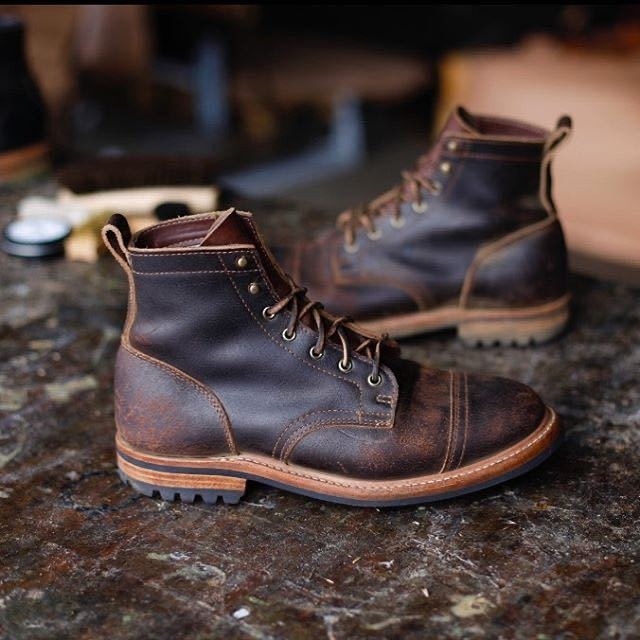 Mune | Ankle boots - leather look with lacing and captoe