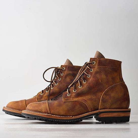 Mune | Ankle boots - leather look with lacing and captoe