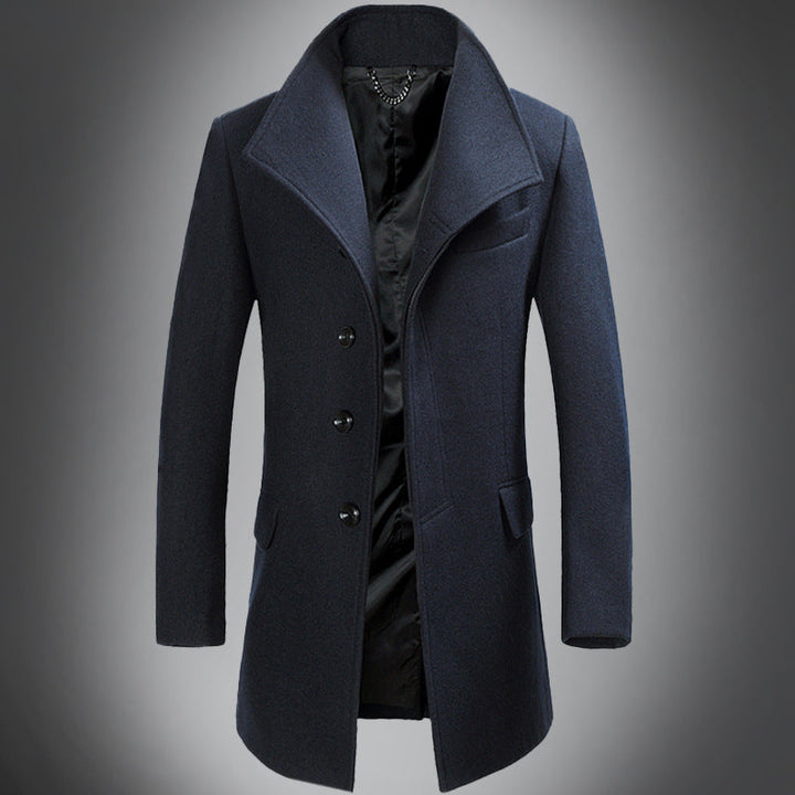 Mune | Wool Coat - Slim Fit Button Closure with Notched Collar
