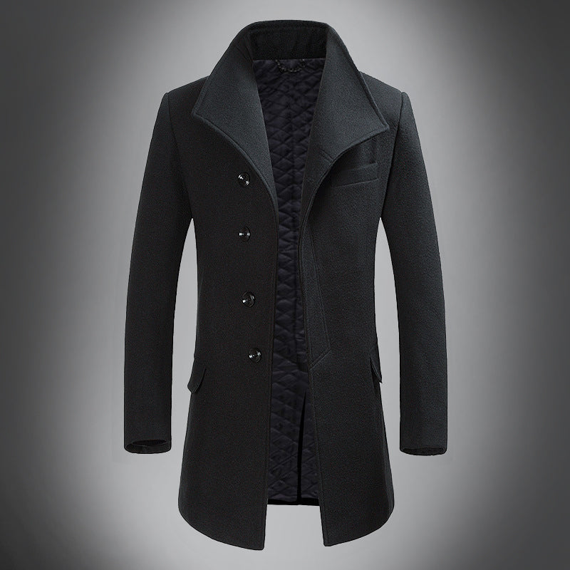 Mune | Wool Coat - Slim Fit Button Closure with Notched Collar