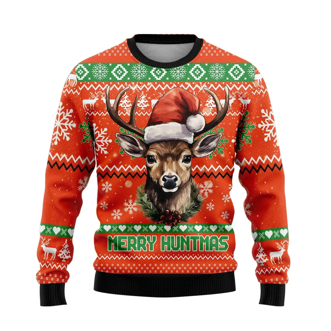 Mune | Christmas Sweater - Knitted Deer Print, Warm Comfort & Festive Style for Winter