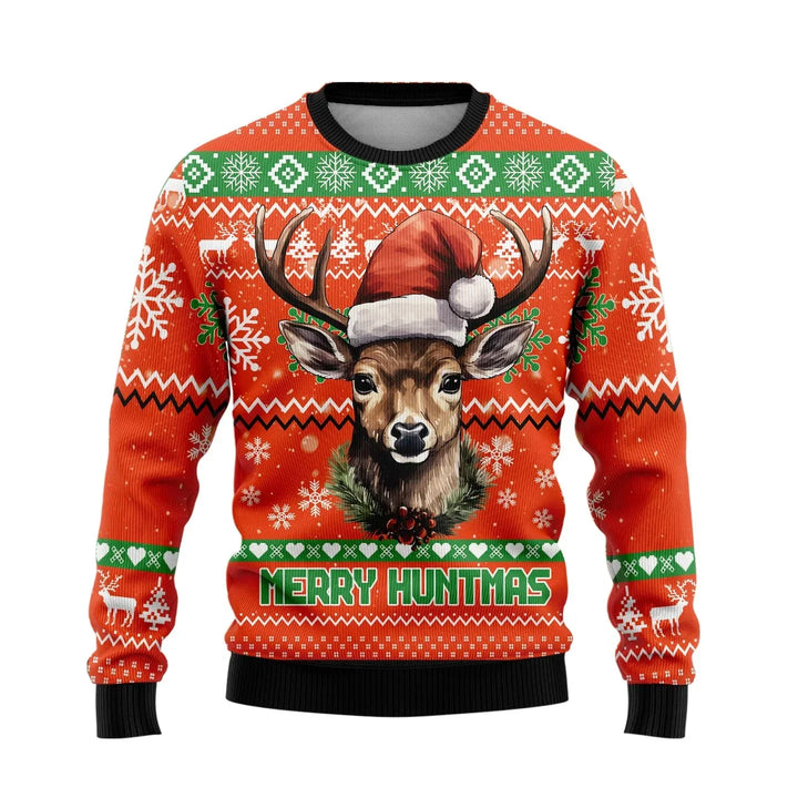 Mune | Christmas Sweater - Knitted Deer Print, Warm Comfort & Festive Style for Winter