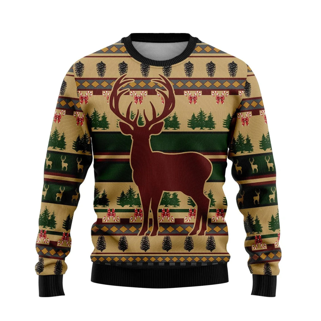 Mune | Christmas Sweater - Knitted Deer Print, Warm Comfort & Festive Style for Winter