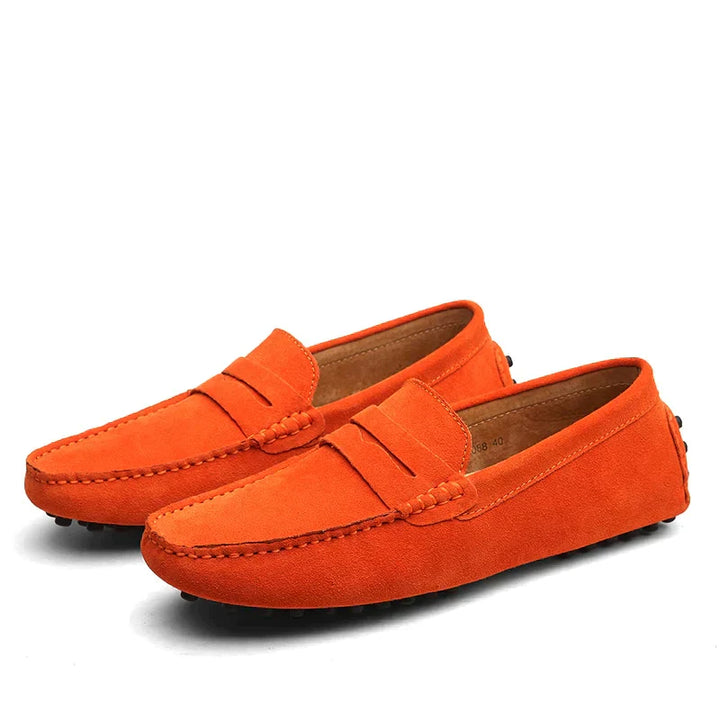 Suede loafers in Italian style