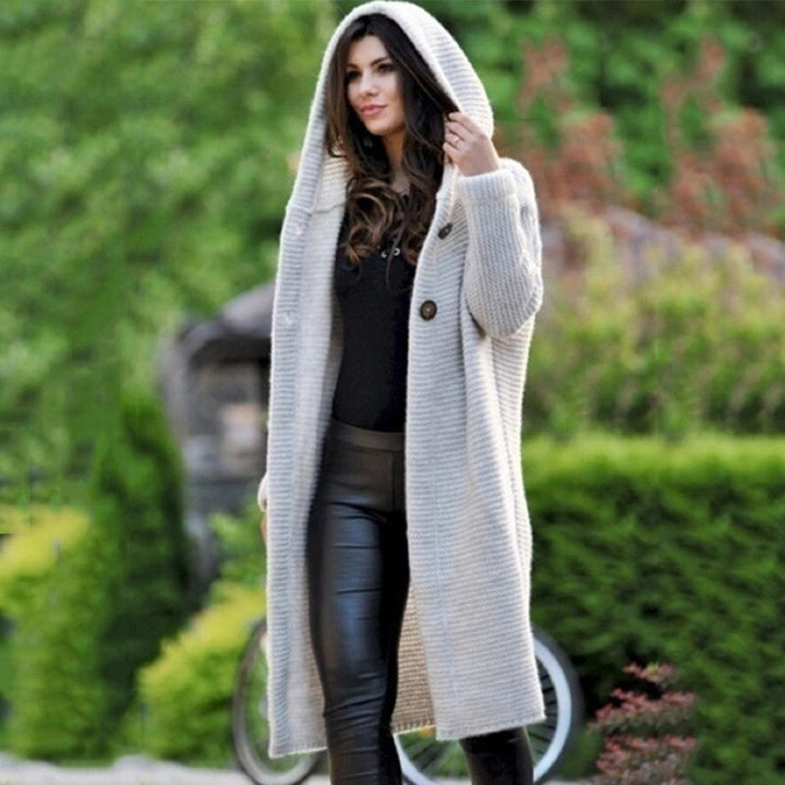 Mune | Hooded knitted jacket cotton polyester blend