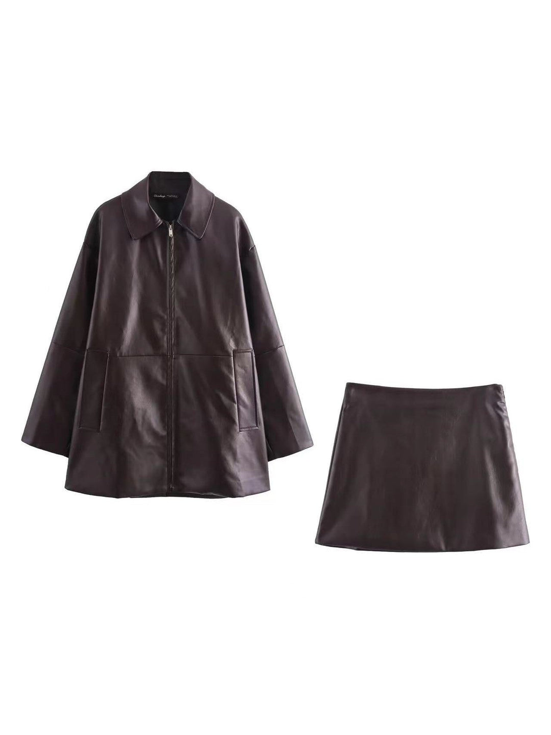 Mune | Long Coat & Short Skirt Cord Set