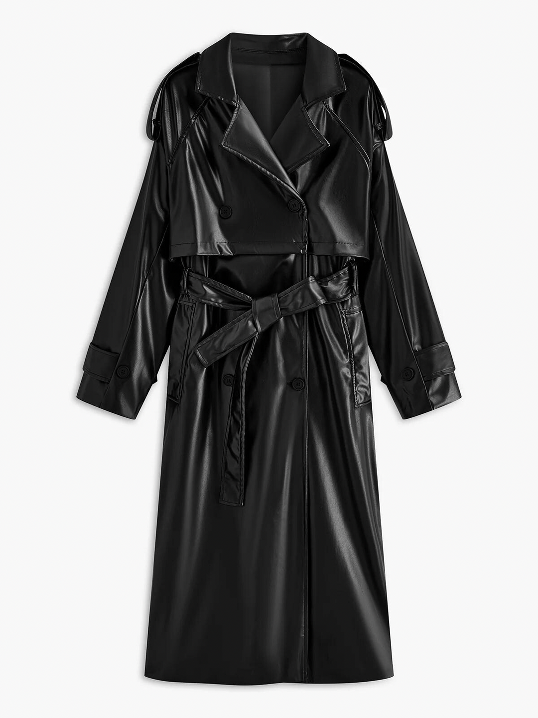 Mune | Faux Leather Long Jacket