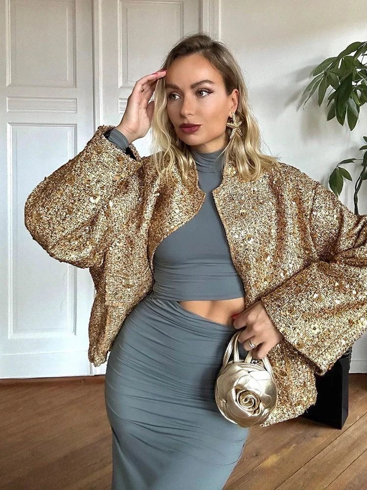 Mune | Sequin Jacket Shiny Look Elegant Statement