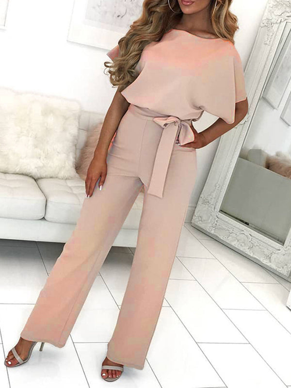 Mune | Longer Overall with Ruffled Belt Short Sleeves Elegant Woman