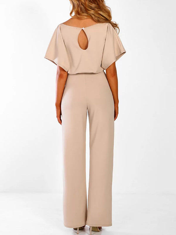 Mune | Longer Overall with Ruffled Belt Short Sleeves Elegant Woman