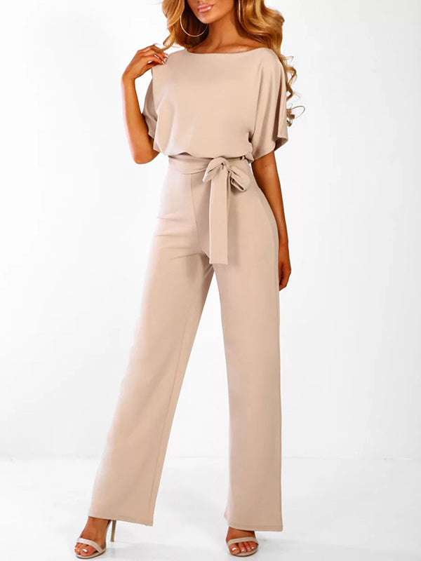 Mune | Longer Overall with Ruffled Belt Short Sleeves Elegant Woman