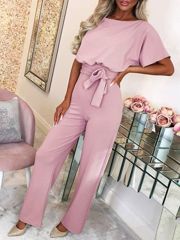 Mune | Longer Overall with Ruffled Belt Short Sleeves Elegant Woman