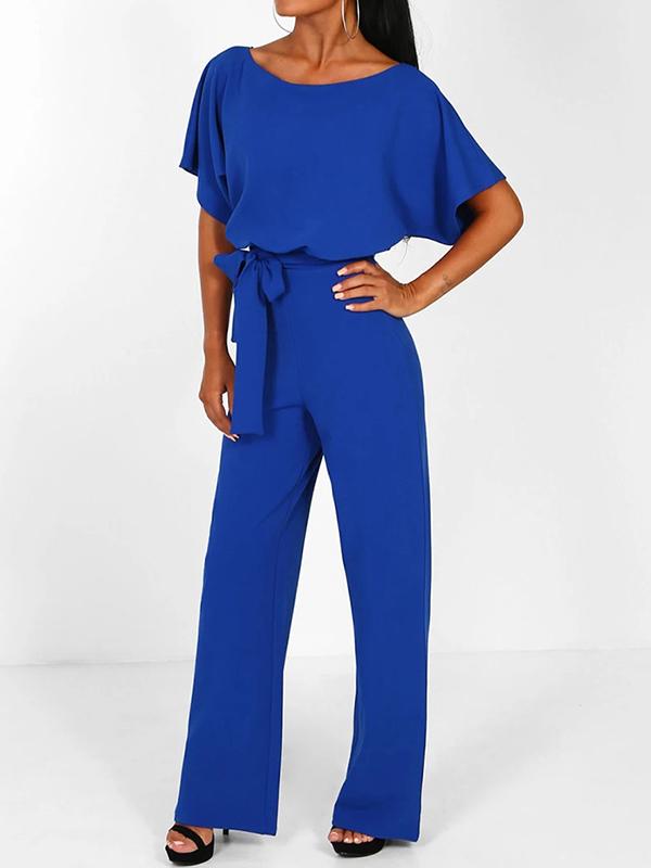 Mune | Longer Overall with Ruffled Belt Short Sleeves Elegant Woman