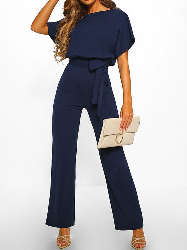 Mune | Longer Overall with Ruffled Belt Short Sleeves Elegant Woman