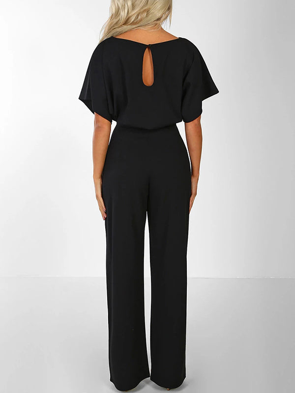 Mune | Longer Overall with Ruffled Belt Short Sleeves Elegant Woman