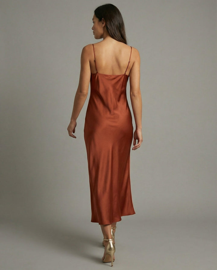Elegant satin dress women