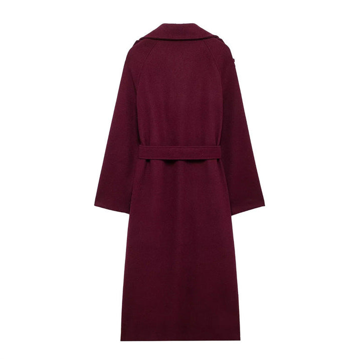 Mune | Women's Long Winter Coat with Belt and Double Button Closure