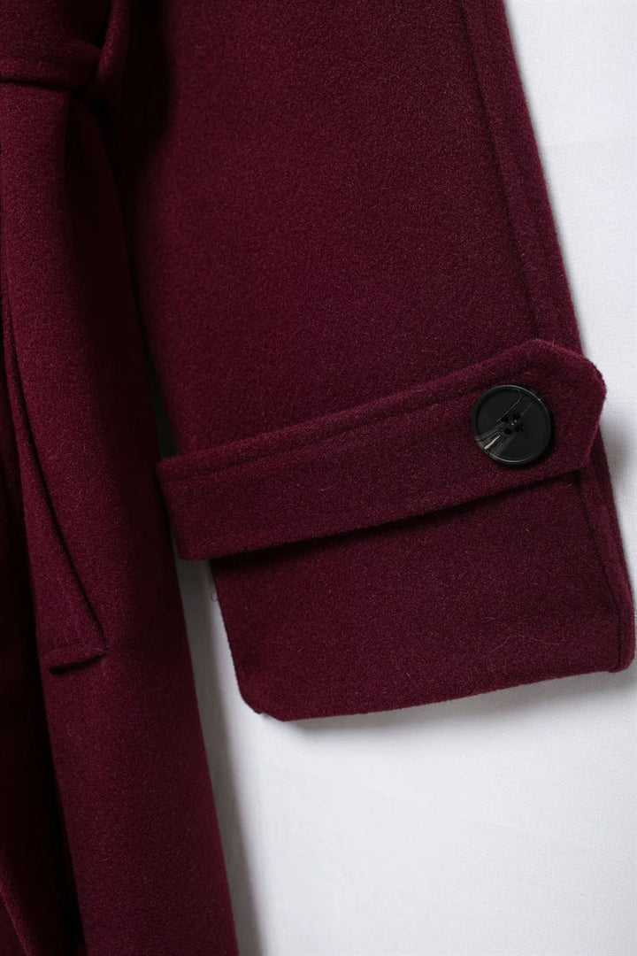 Mune | Women's Long Winter Coat with Belt and Double Button Closure