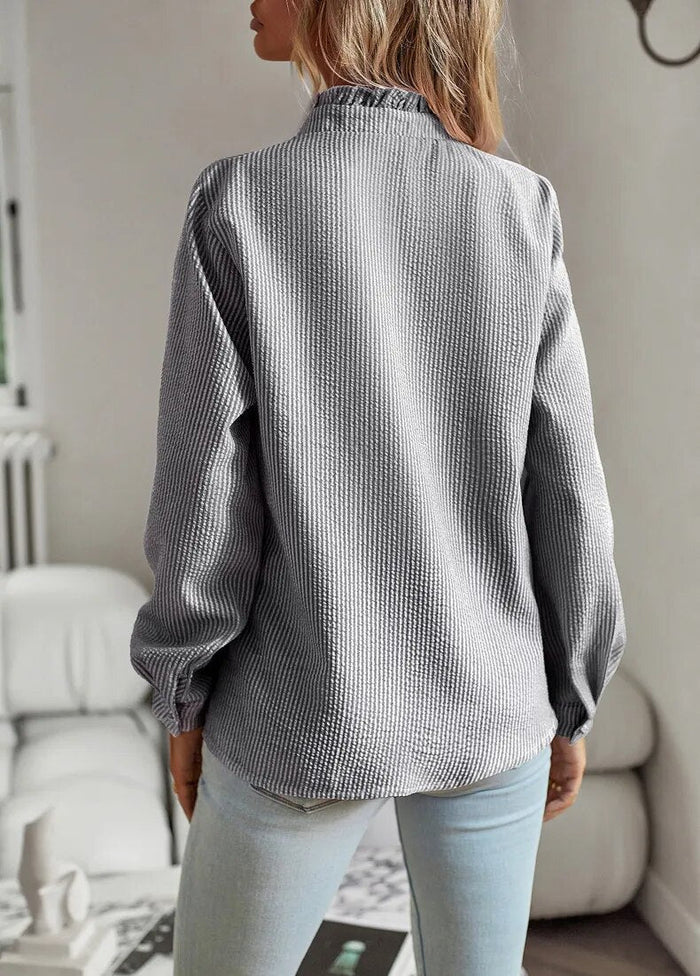 Mune | Elegant Blouse with Long Sleeves and Striped Pattern