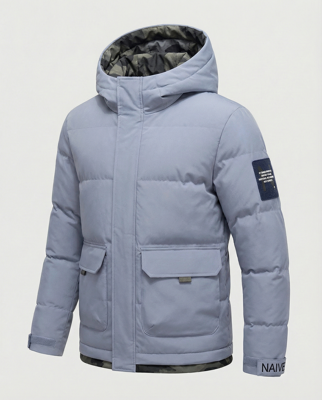 Warm women's winter jacket hood