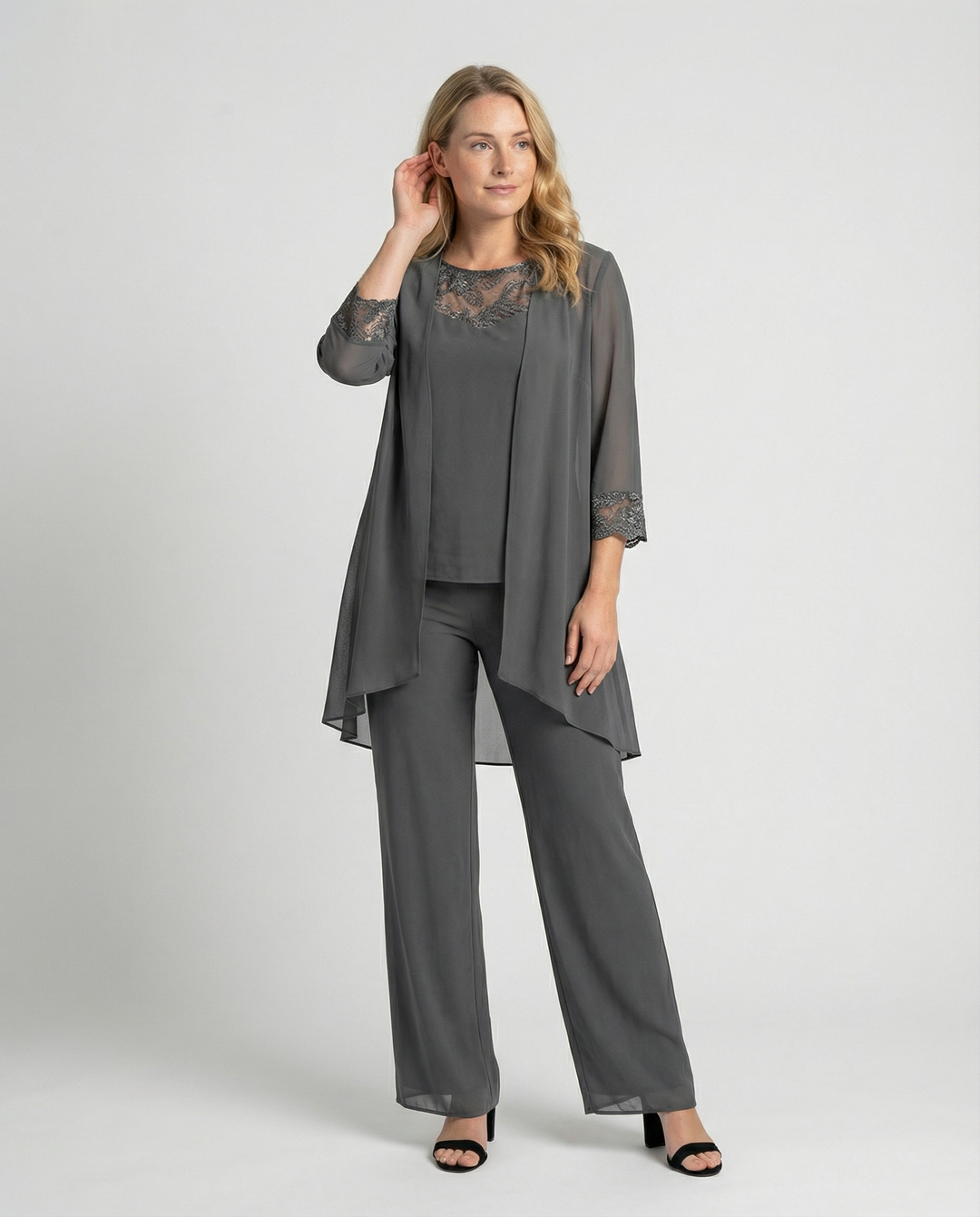 Mune Fashion | Women's Three-Piece Set With Transparent Jacket And Pants