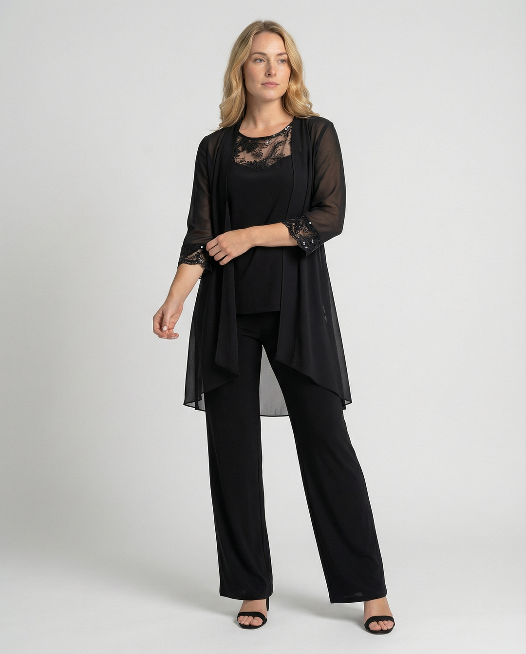 Mune Fashion | Women's Three-Piece Set With Transparent Jacket And Pants