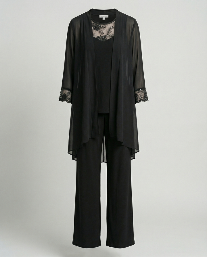 Mune Fashion | Women's Three-Piece Set With Transparent Jacket And Pants