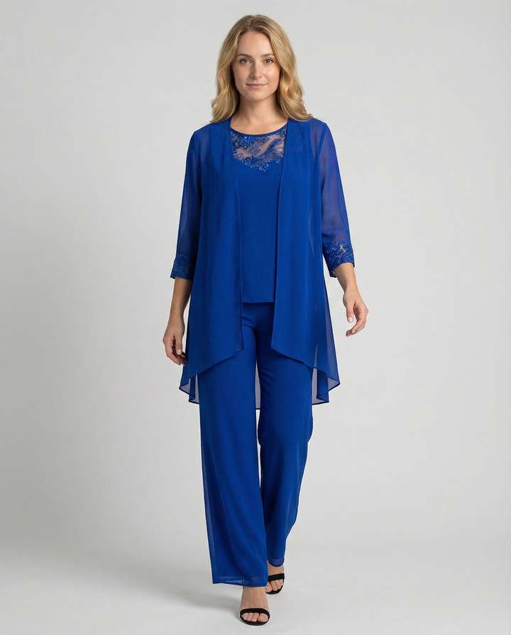 Mune Fashion | Women's Three-Piece Set With Transparent Jacket And Pants