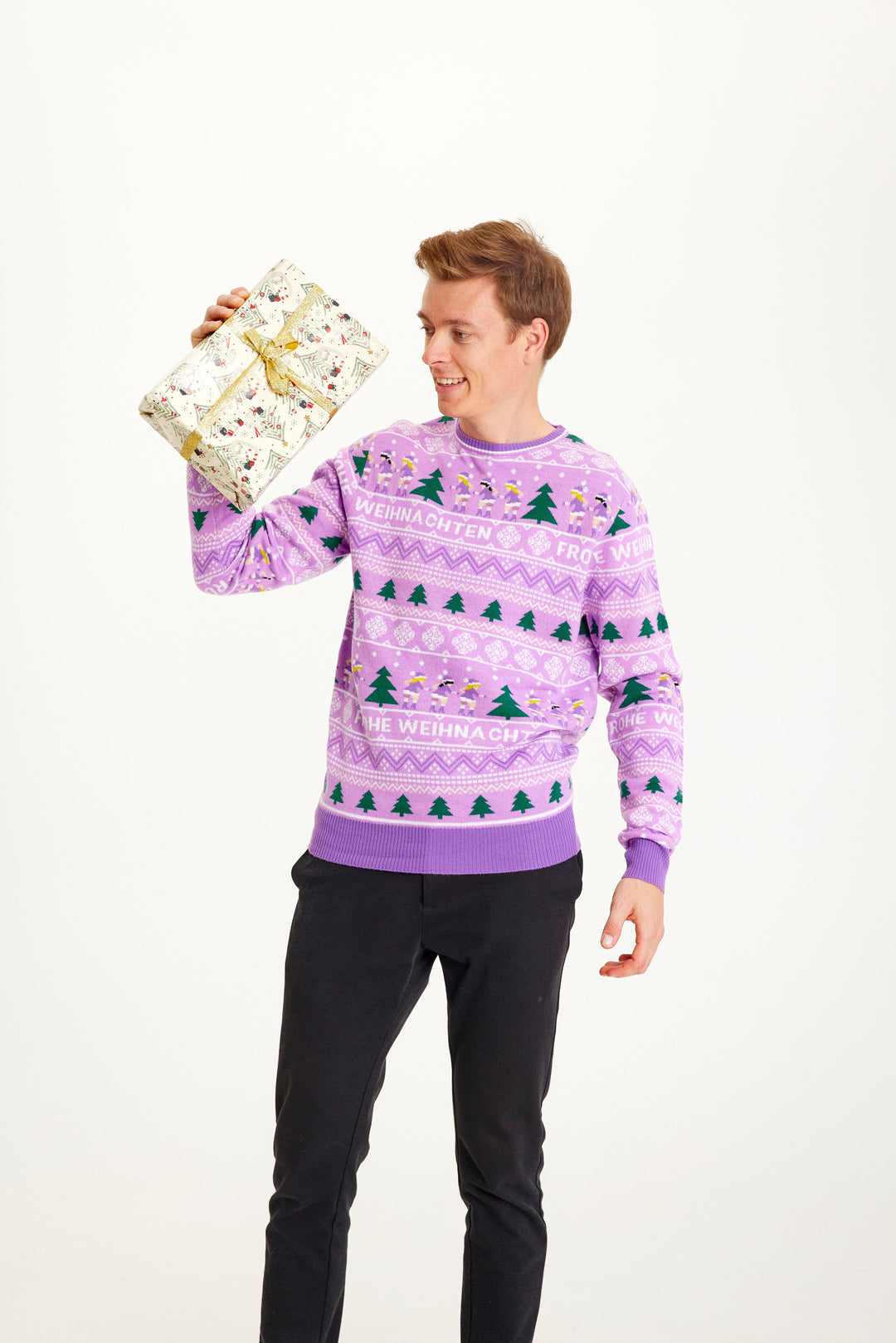 Mune | Merry Christmas Christmas Sweater Purple Men