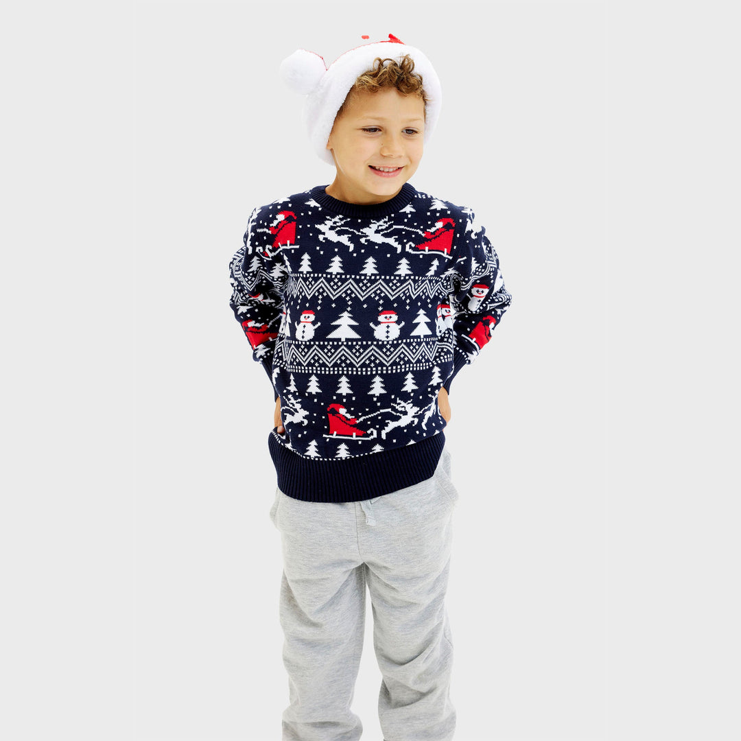 Mune | The stylish Christmas sweater Navy Kids
