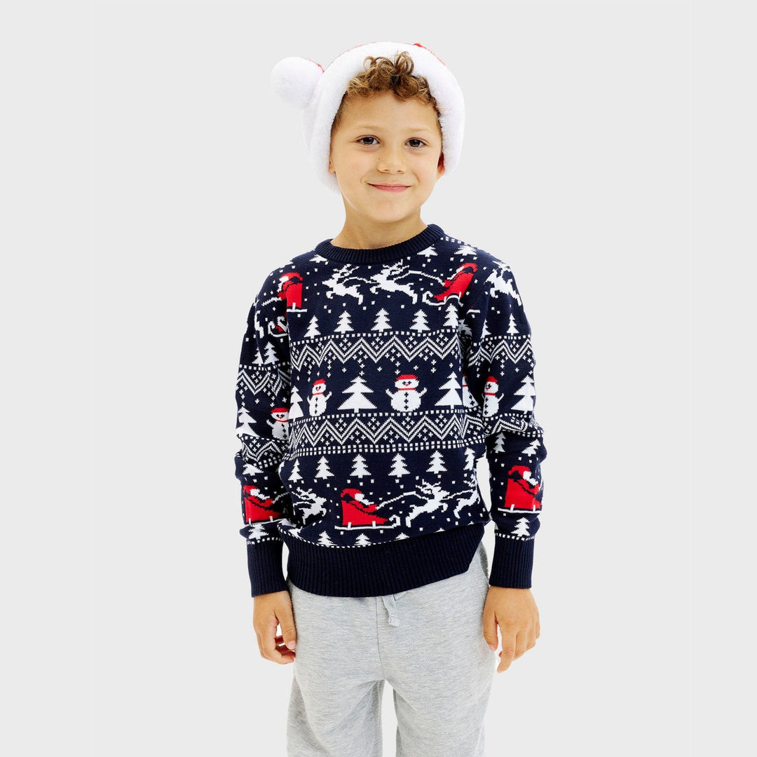 Mune | The stylish Christmas sweater Navy Kids