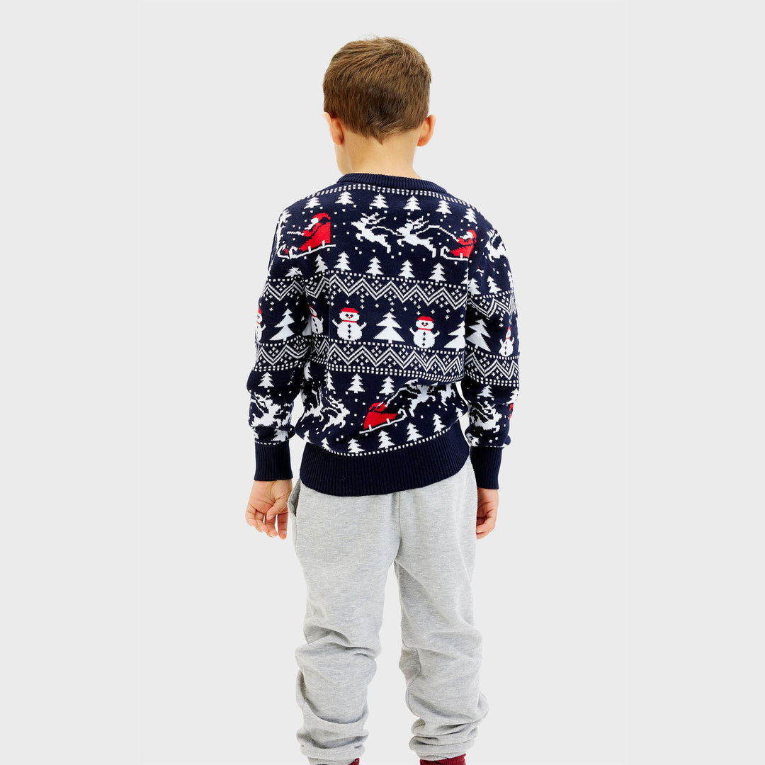 Mune | The stylish Christmas sweater Navy Kids