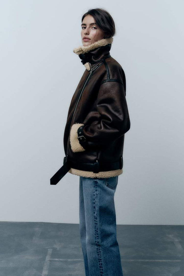 Mune | Jacket with Lapel made of Synthetic Material