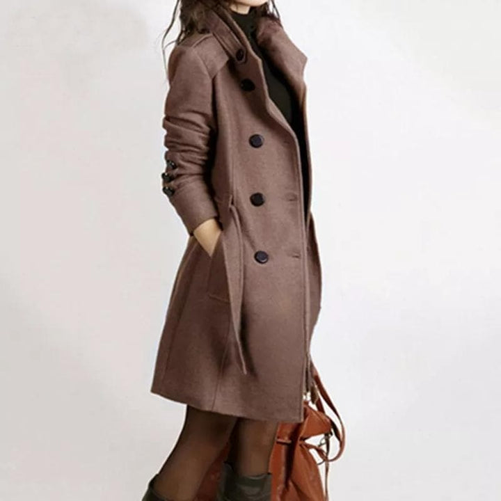 Mune | Women's Classic Trench Coat with Belt and Double Button Row