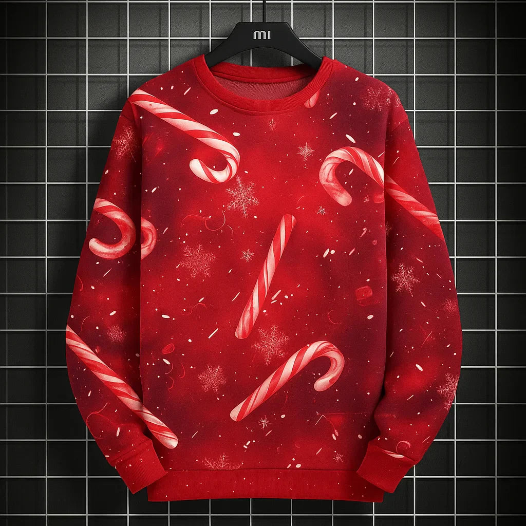 Mune | Men's Sweatshirt - Comfortable, Knitted & With Unique 3D Christmas Print